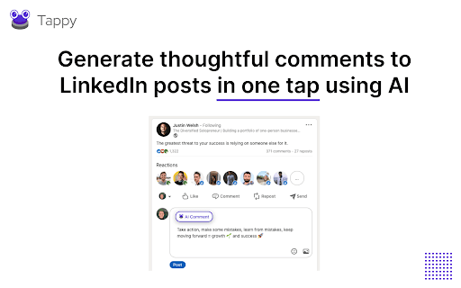 Tappy - Your AI LinkedIn Comments Assistant thumbnail