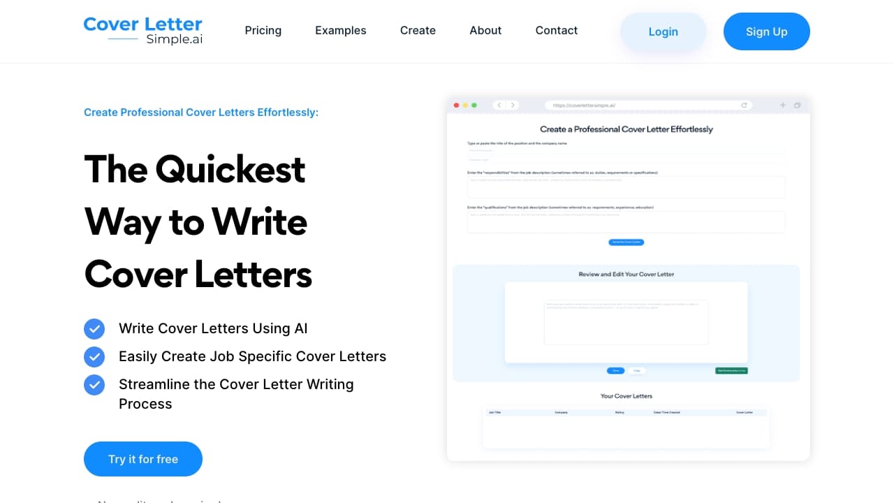 CoverLetterSimple.ai thumbnail