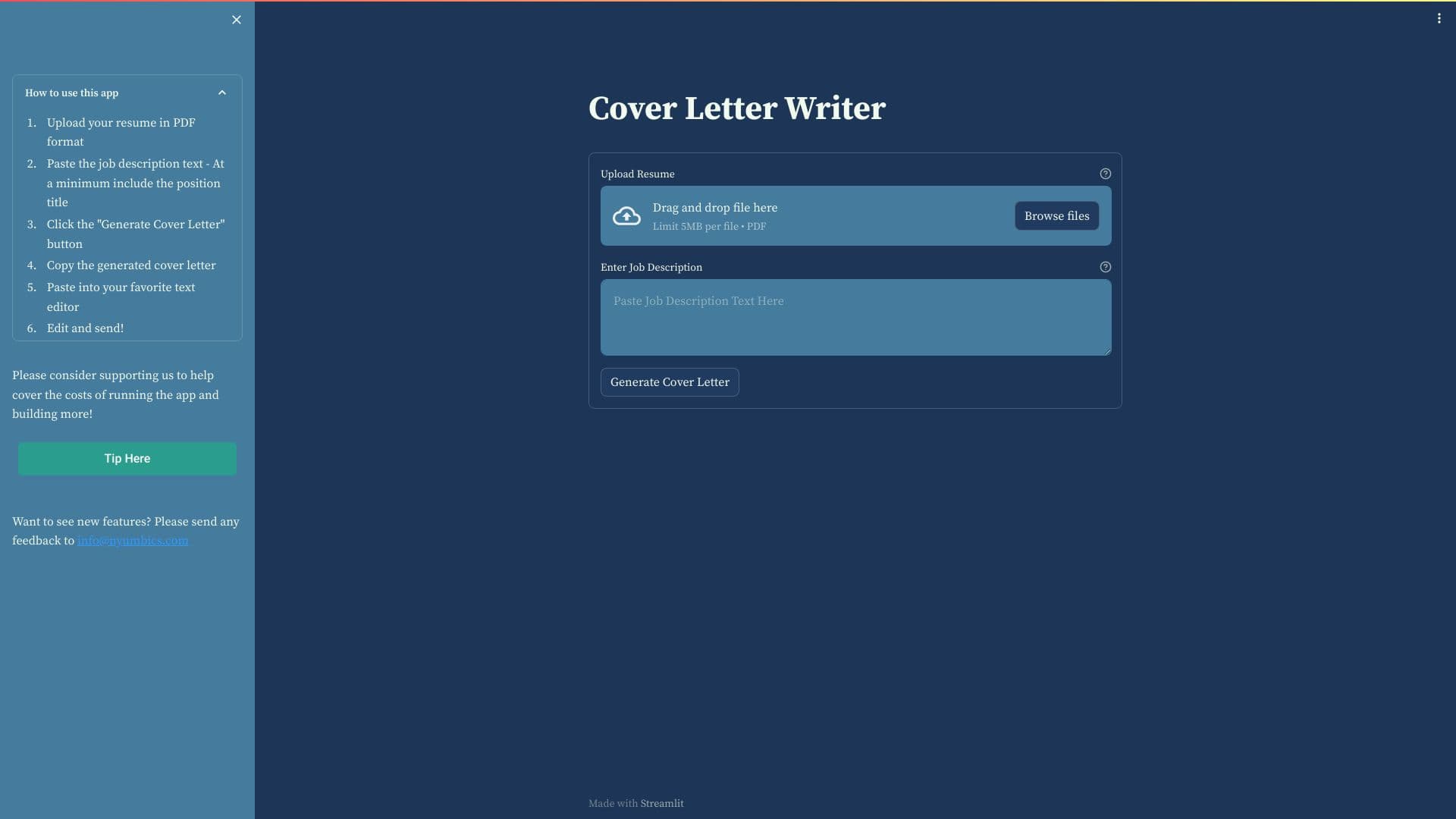 Cover Letter Writer thumbnail