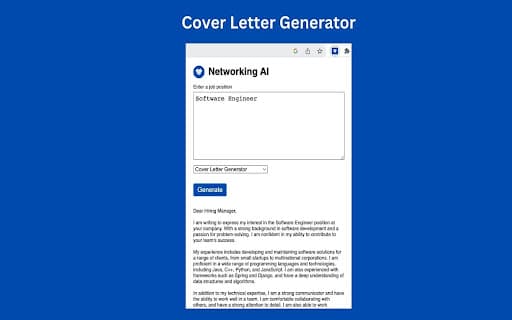 Networking AI - Cover Letter Generator thumbnail