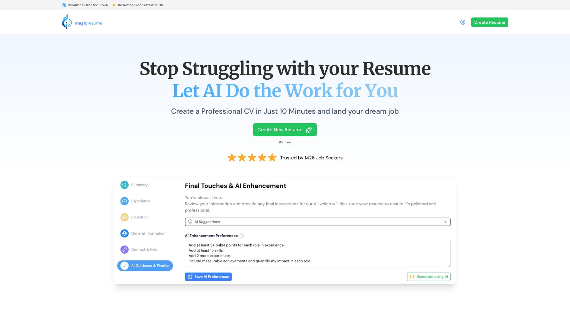MagicResumeAI - Effortless CV Builder thumbnail