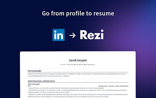Profile to Resume - Rezi.ai thumbnail