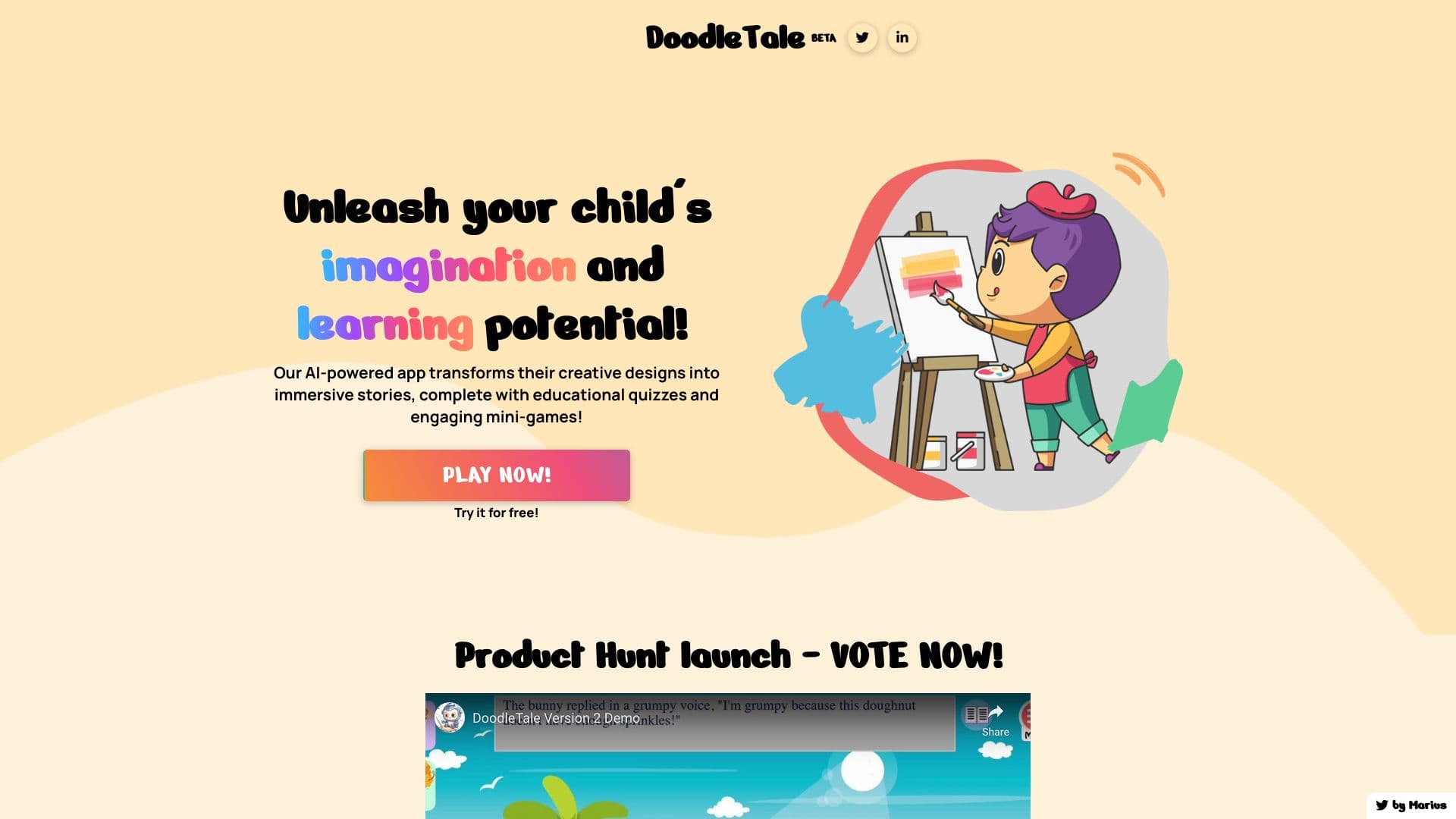 DoodleTale - AI Children Creativity App thumbnail