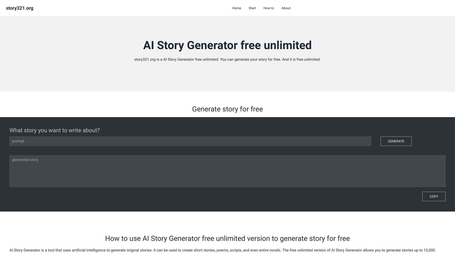 AI Story Generator free unlimited thumbnail