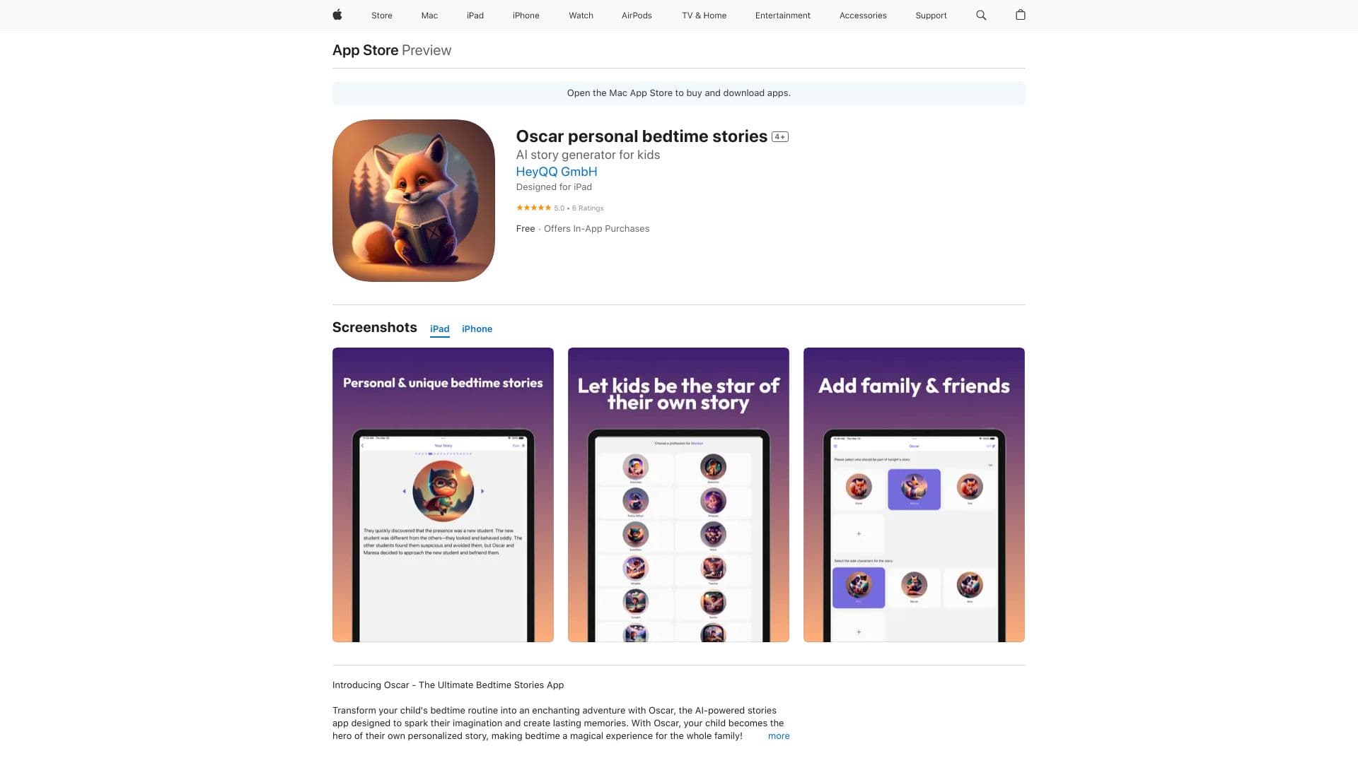 Oscar personal bedtime stories thumbnail