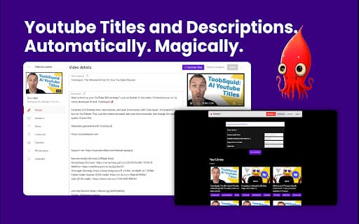 ToobSquid: AI Youtube Titles and Descriptions thumbnail