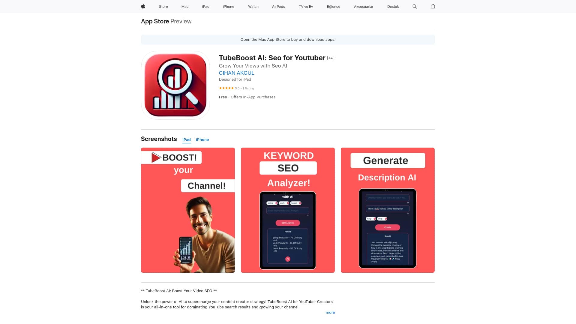 TubeBoost AI: Seo for Youtuber thumbnail
