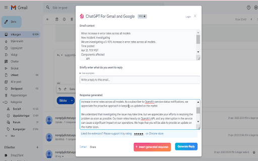 ChatGPT for Google, AI Email & Content Writer thumbnail