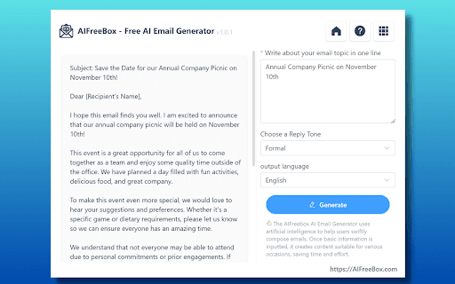 Free AI Email Writer Generator -AIFreebox thumbnail