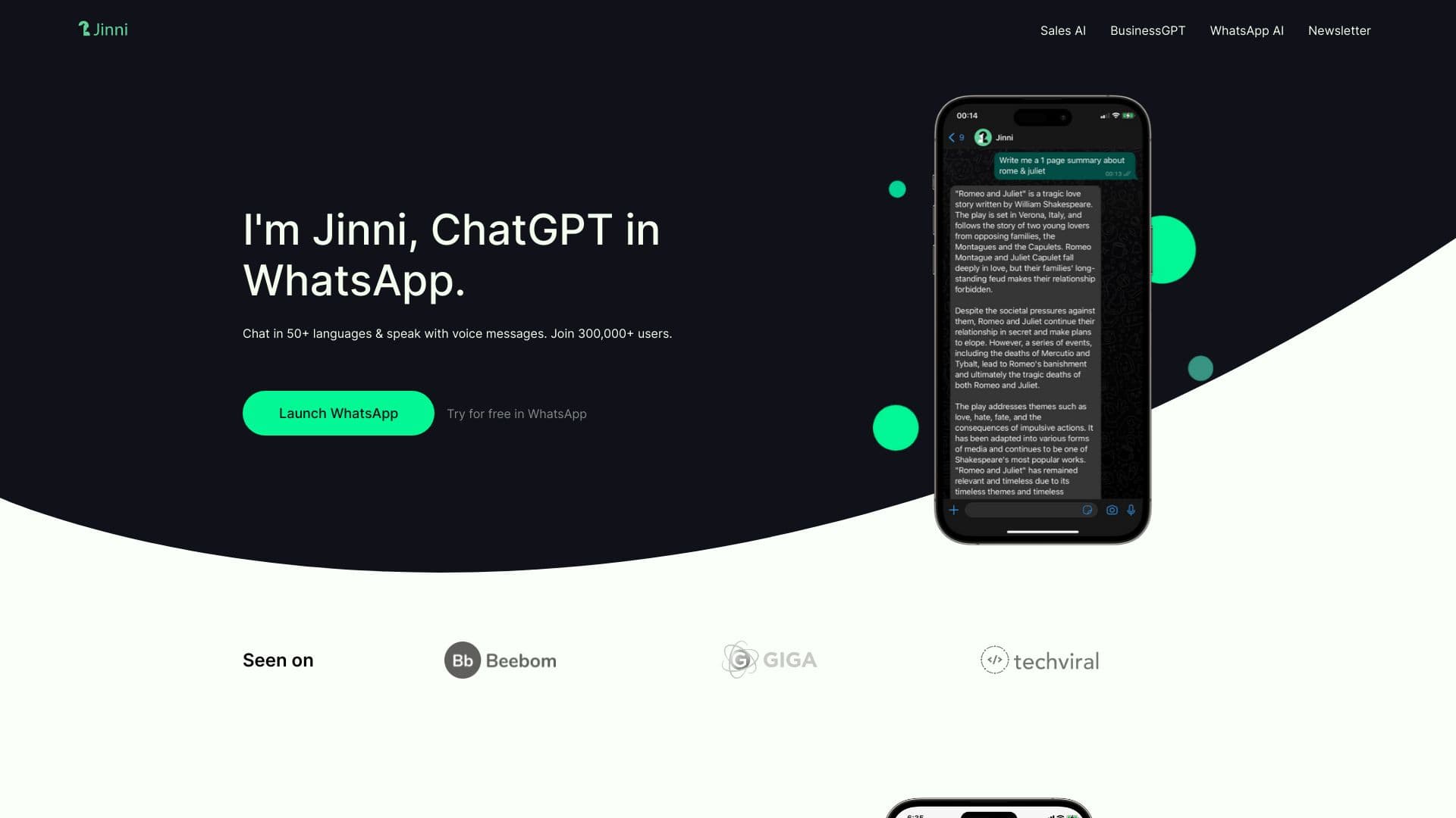 ChatGPT in WhatsApp - Jinni AI thumbnail