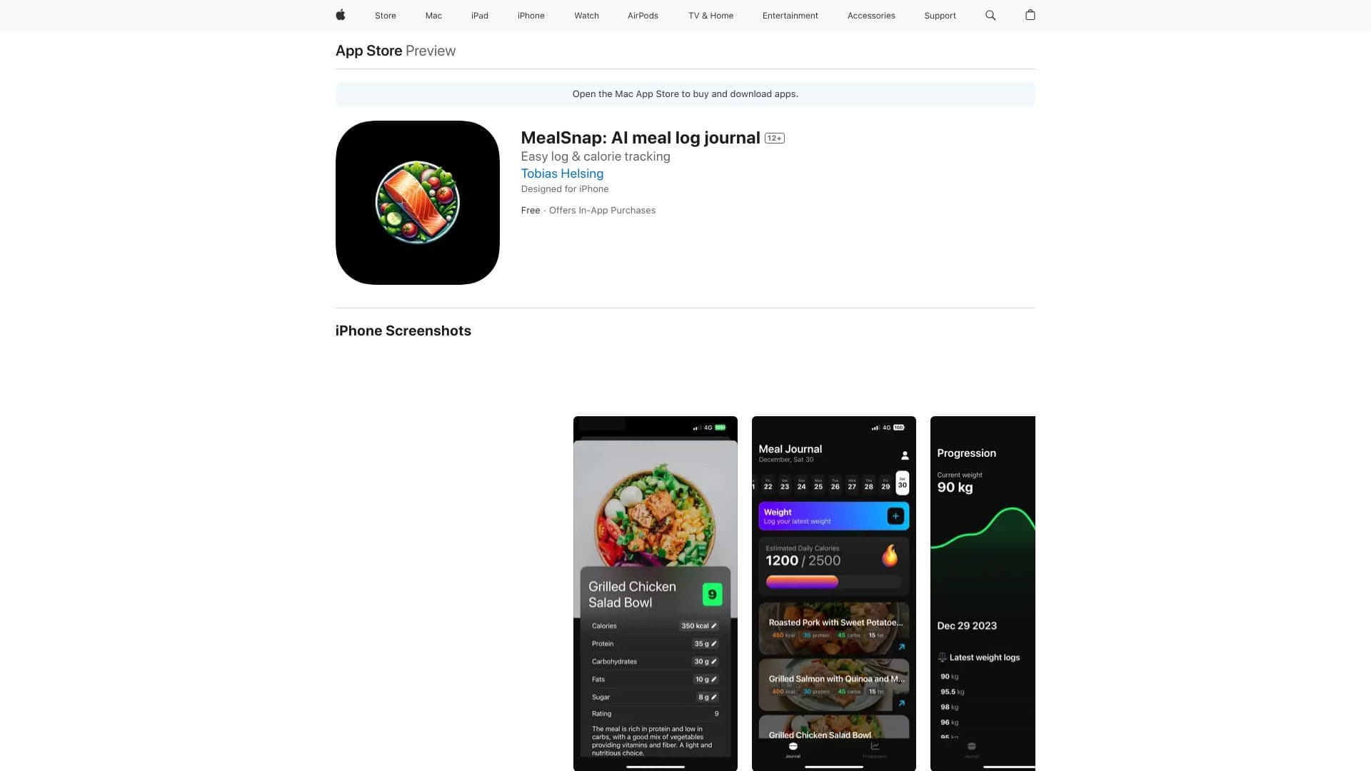 MealSnap: AI meal log journal thumbnail