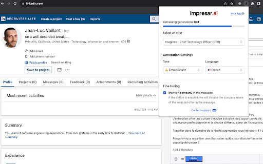 Impresar.ai | LinkedIn AI assistant thumbnail
