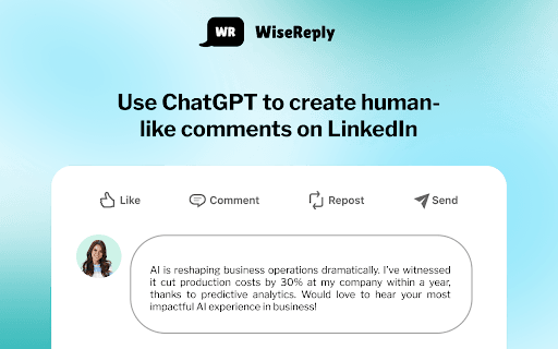 WiseReply - LinkedIn Comment Prompt Assistant thumbnail