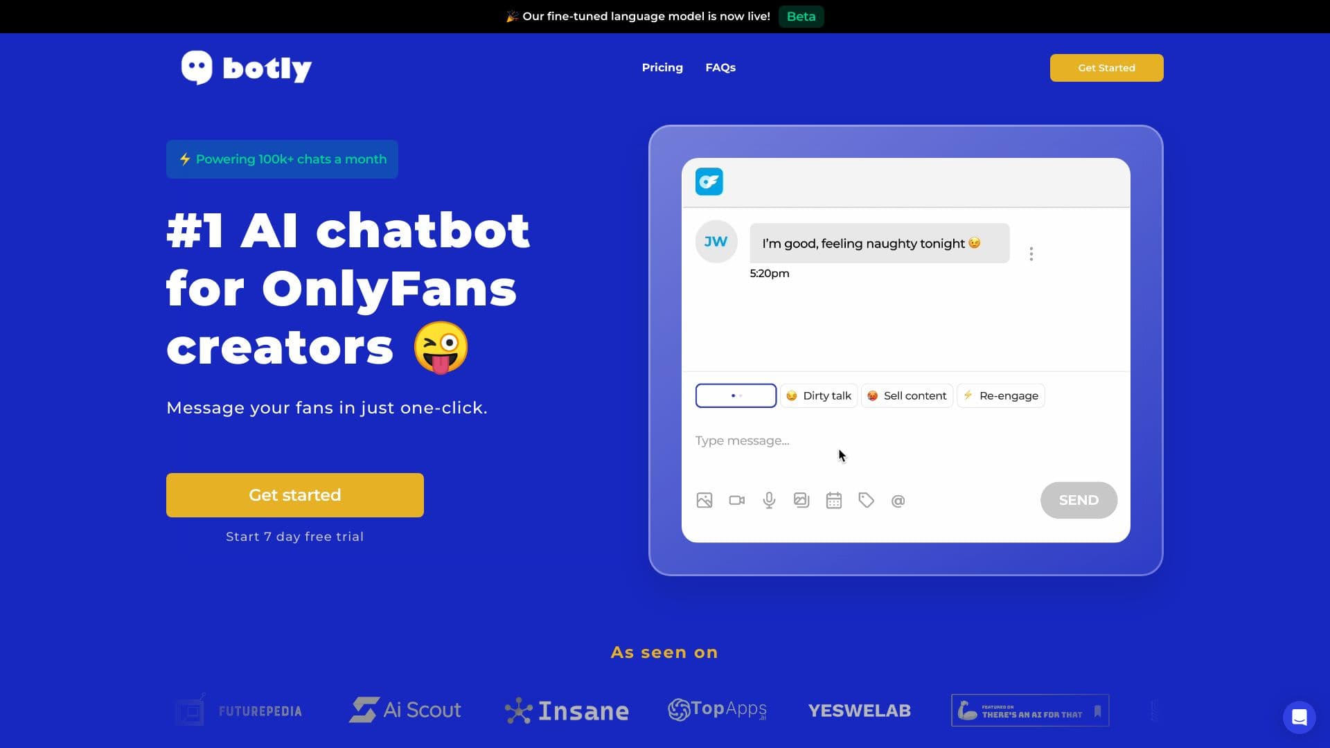 Botly: AI chatbot for OnlyFans thumbnail
