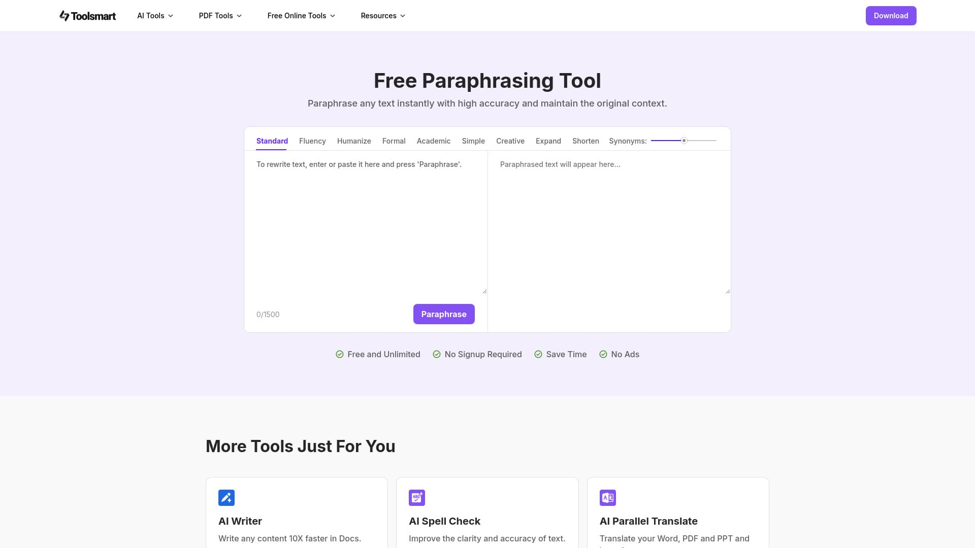 Free Paraphrasing Tool-Toolsmart thumbnail