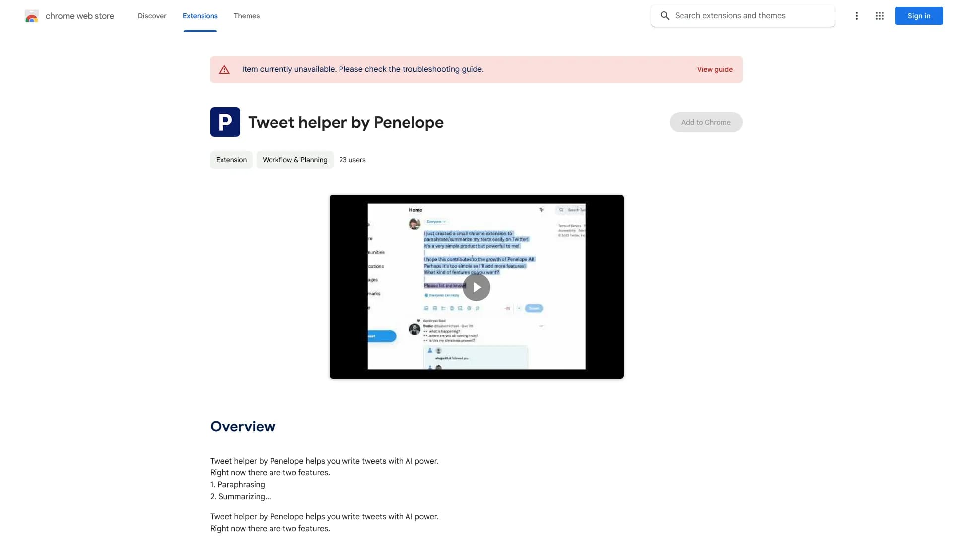Tweet helper by Penelope thumbnail