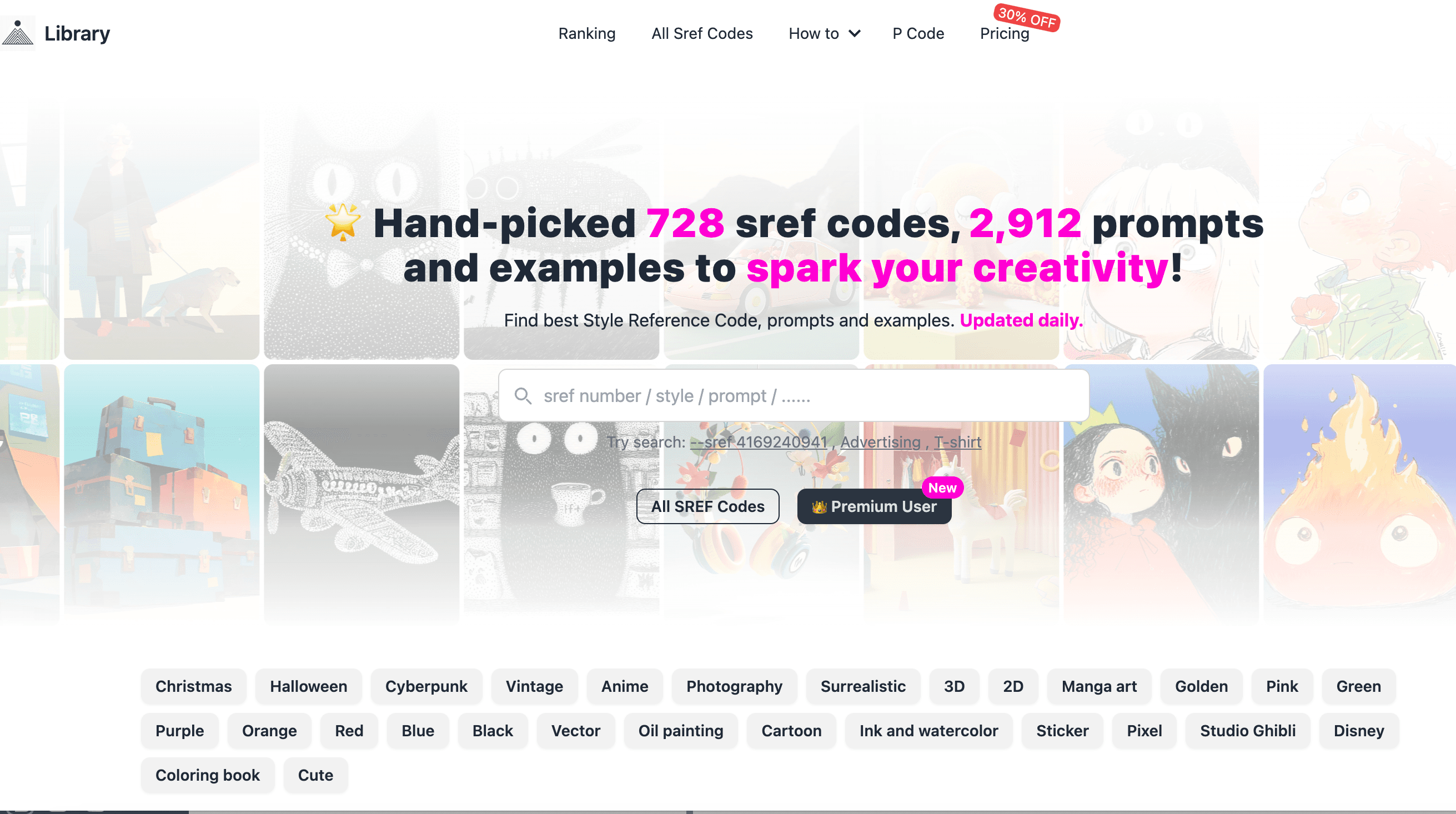 Midjourney Prompts, SREF Codes Library and Examples thumbnail
