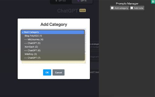 Prompts Manager - ChatGPT, Bard, Bing AI thumbnail