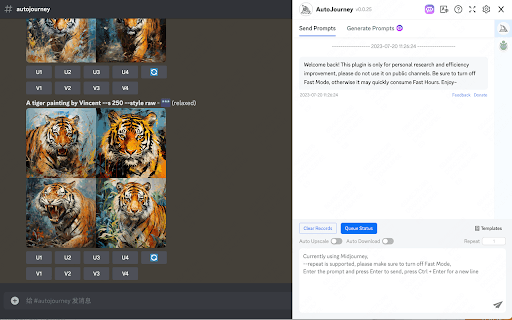 AutoJourney - Auto send Midjourney prompts thumbnail