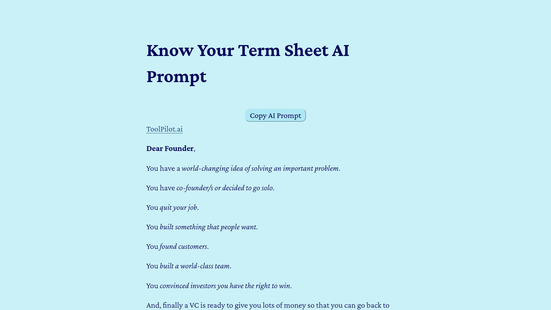 Know Your Term Sheet AI Prompt thumbnail
