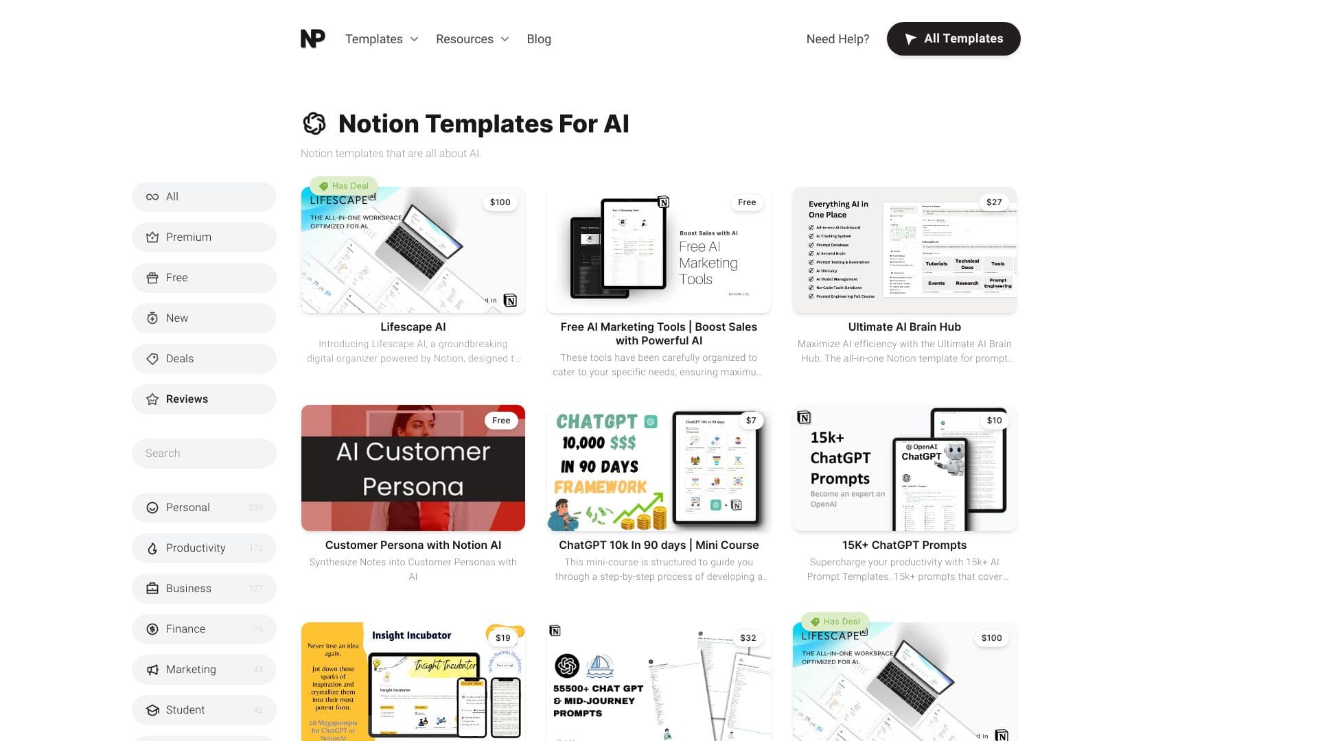 Notion Templates For AI thumbnail