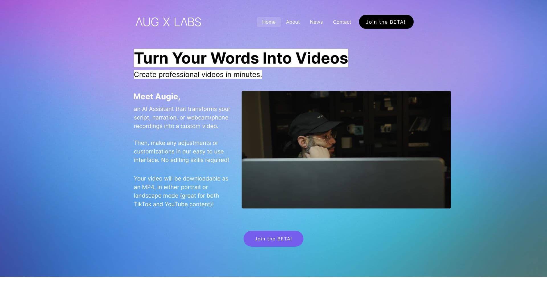 Aug X Labs AI video editing thumbnail