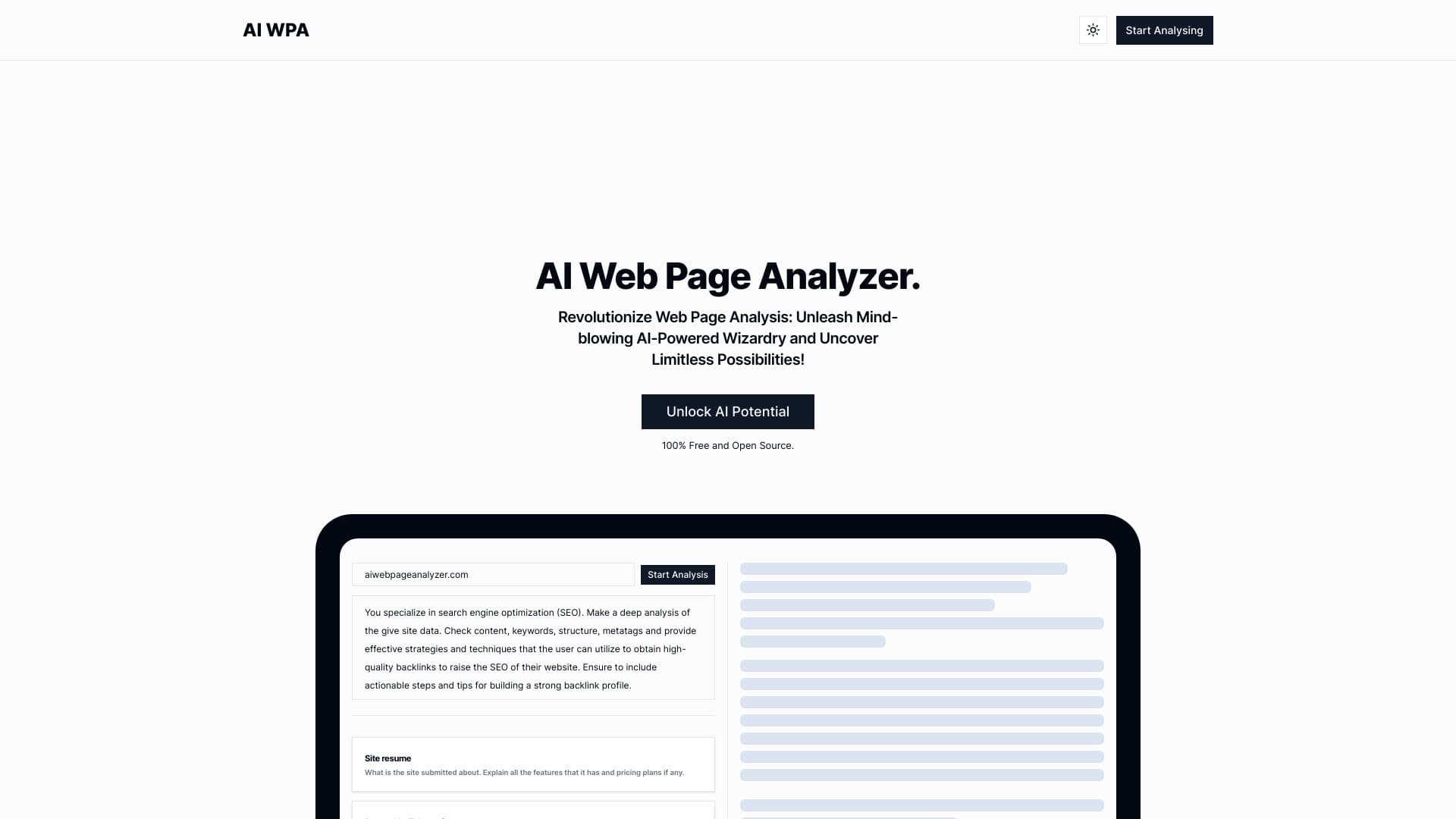 AI Web Page Analyzer (AI WPA) thumbnail