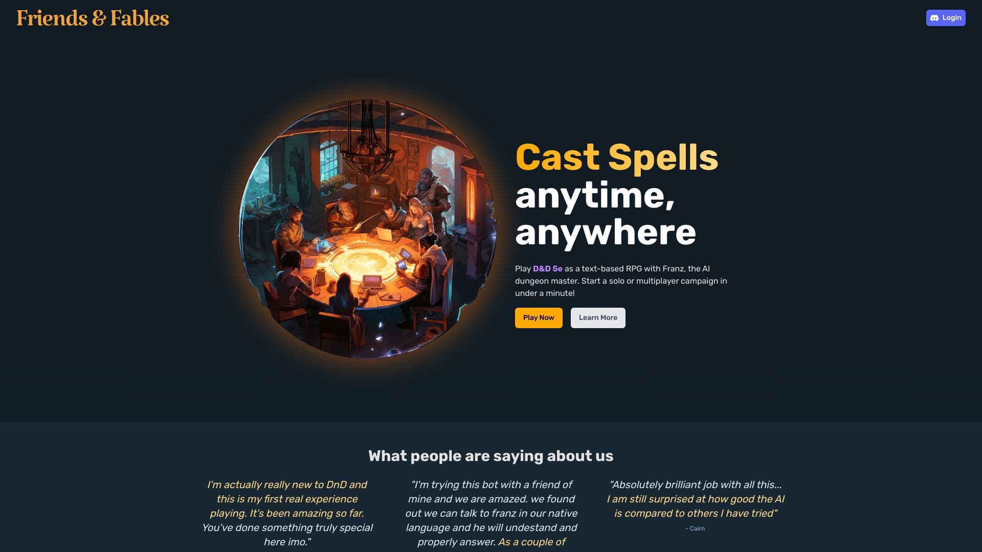 Friends & Fables - AI RPG Dungeon Master for D&D 5e thumbnail