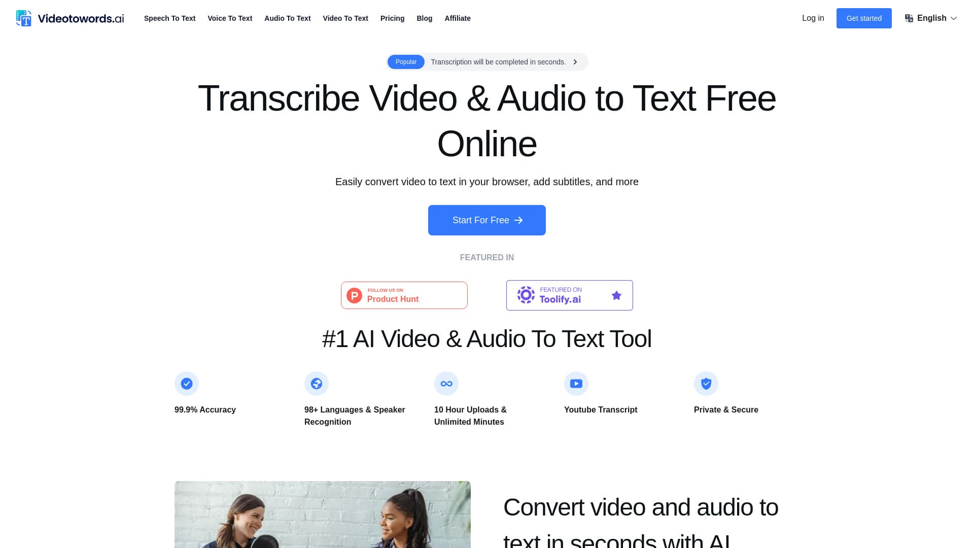 #1 AI Speech/Video To Text Tool thumbnail