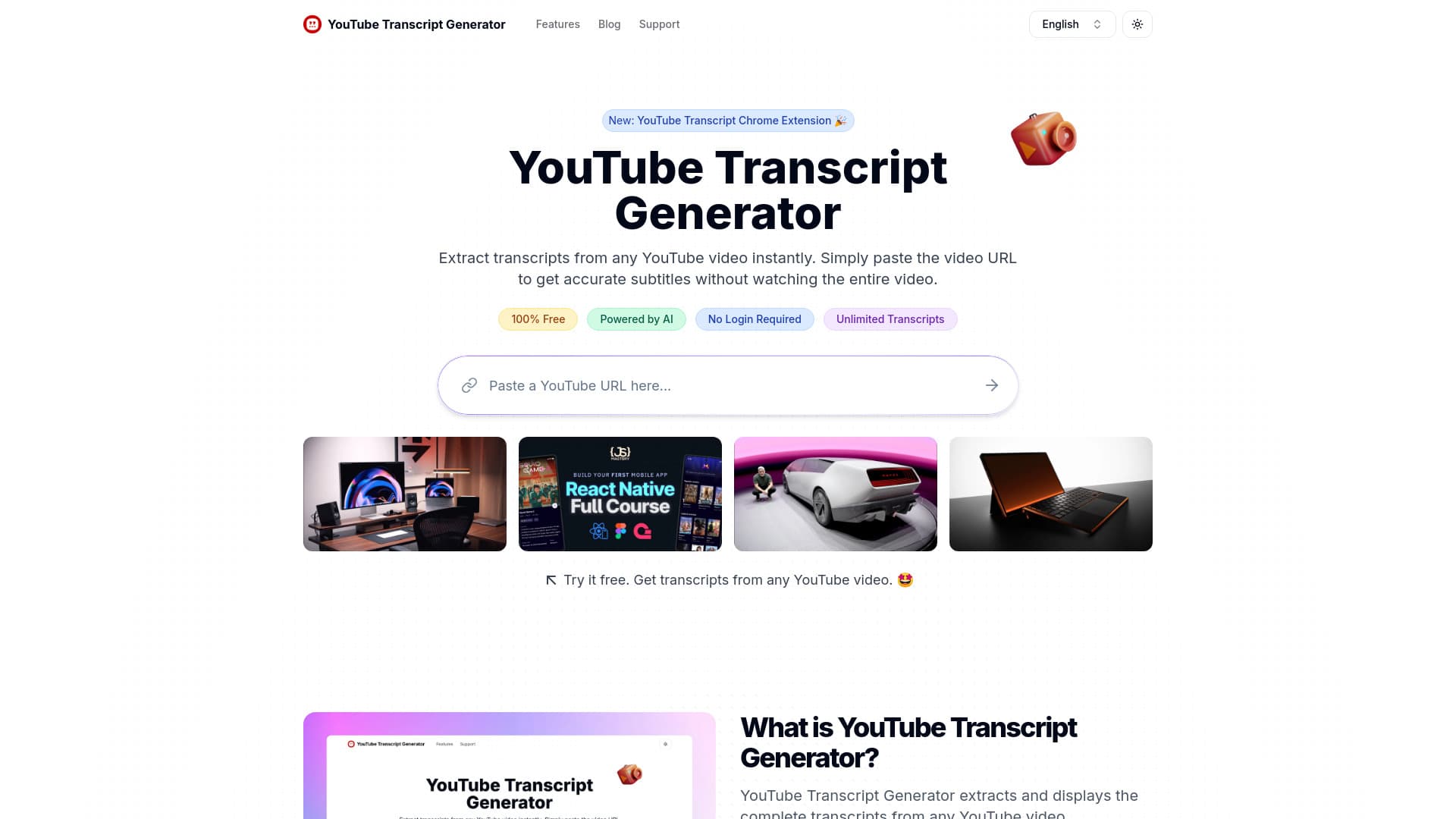 YouTube Transcript Generator thumbnail