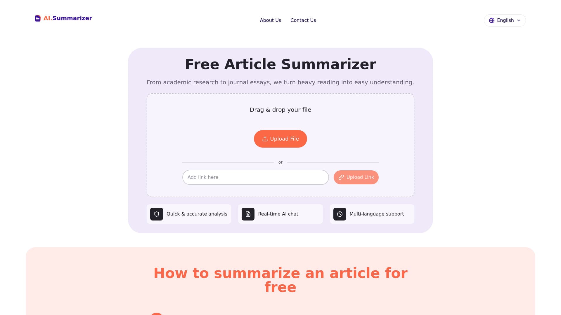 Free AI Article Summarizer thumbnail