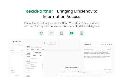 ReadPartner: AI Summaries of Webpages, Videos & Selections in Any Language thumbnail