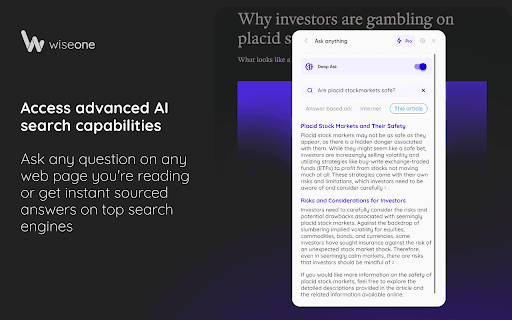 Wiseone - Your AI Search & Reading Copilot thumbnail