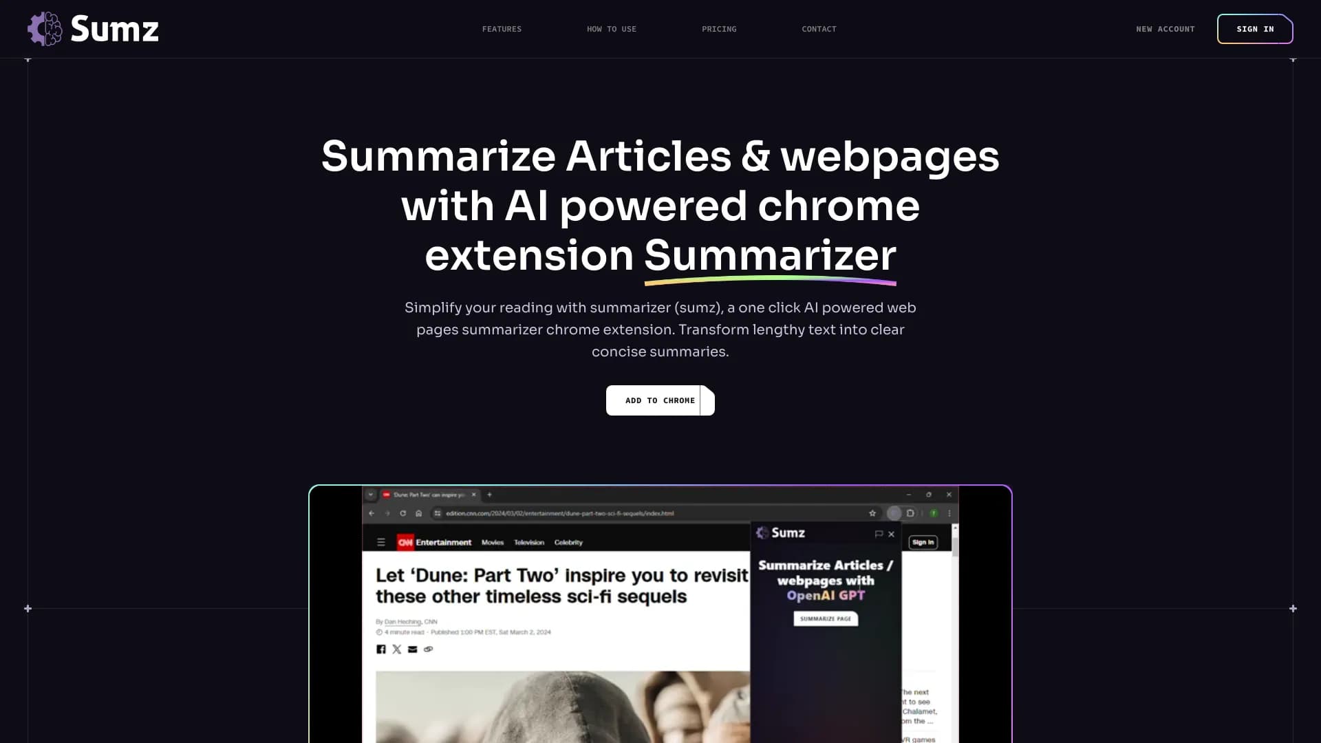 Sumz: Ai powered website summarizer thumbnail