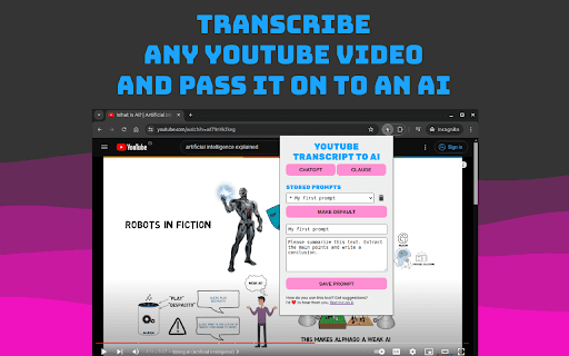 YouTube Transcript to AI thumbnail