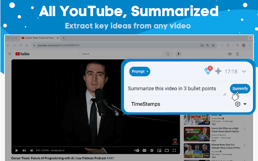 Summify: AI Youtube Summarizer With ChatGPT thumbnail