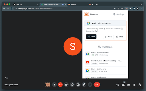 Meeper - transcribe & summarize Meets thumbnail