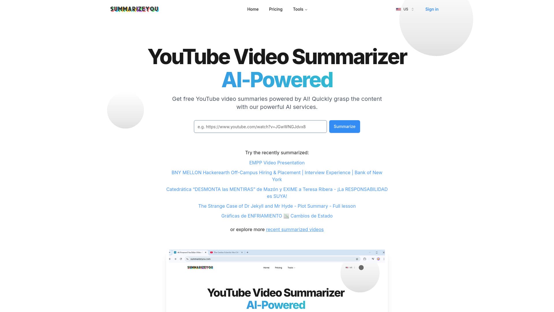 YouTube Video Summarizer AI-Powered thumbnail