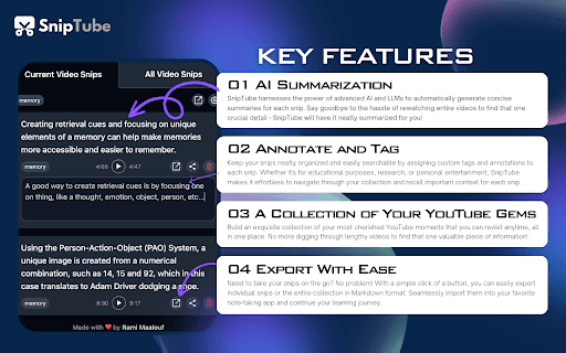 SnipTube - AI powered YouTube bookmarker thumbnail