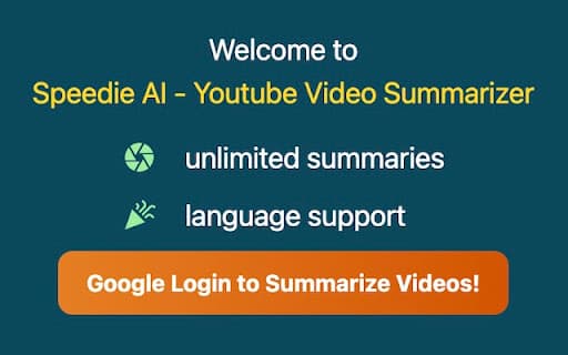 Speedie AI - Youtube Video Summary expert thumbnail