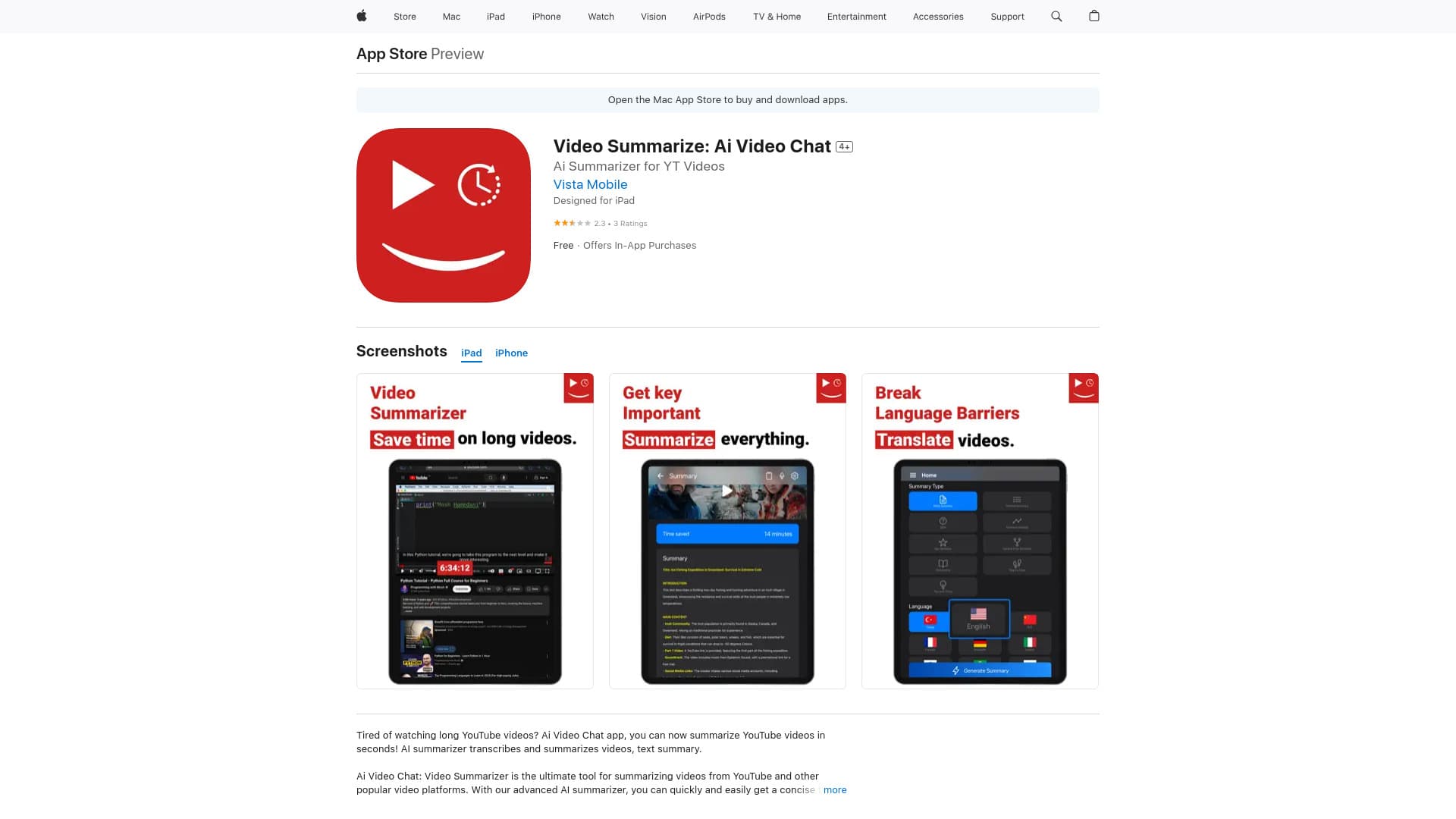 Ai Video Summarize for YouTube Videos thumbnail