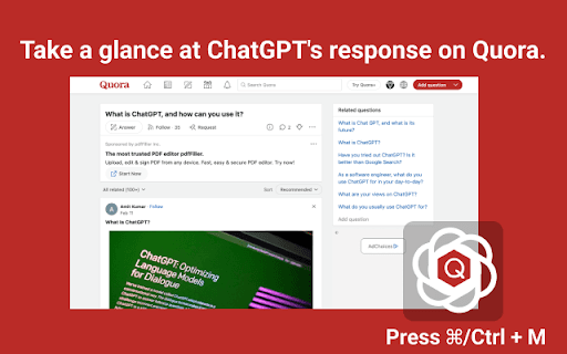 ChatGPT Assistant For Quora™ thumbnail