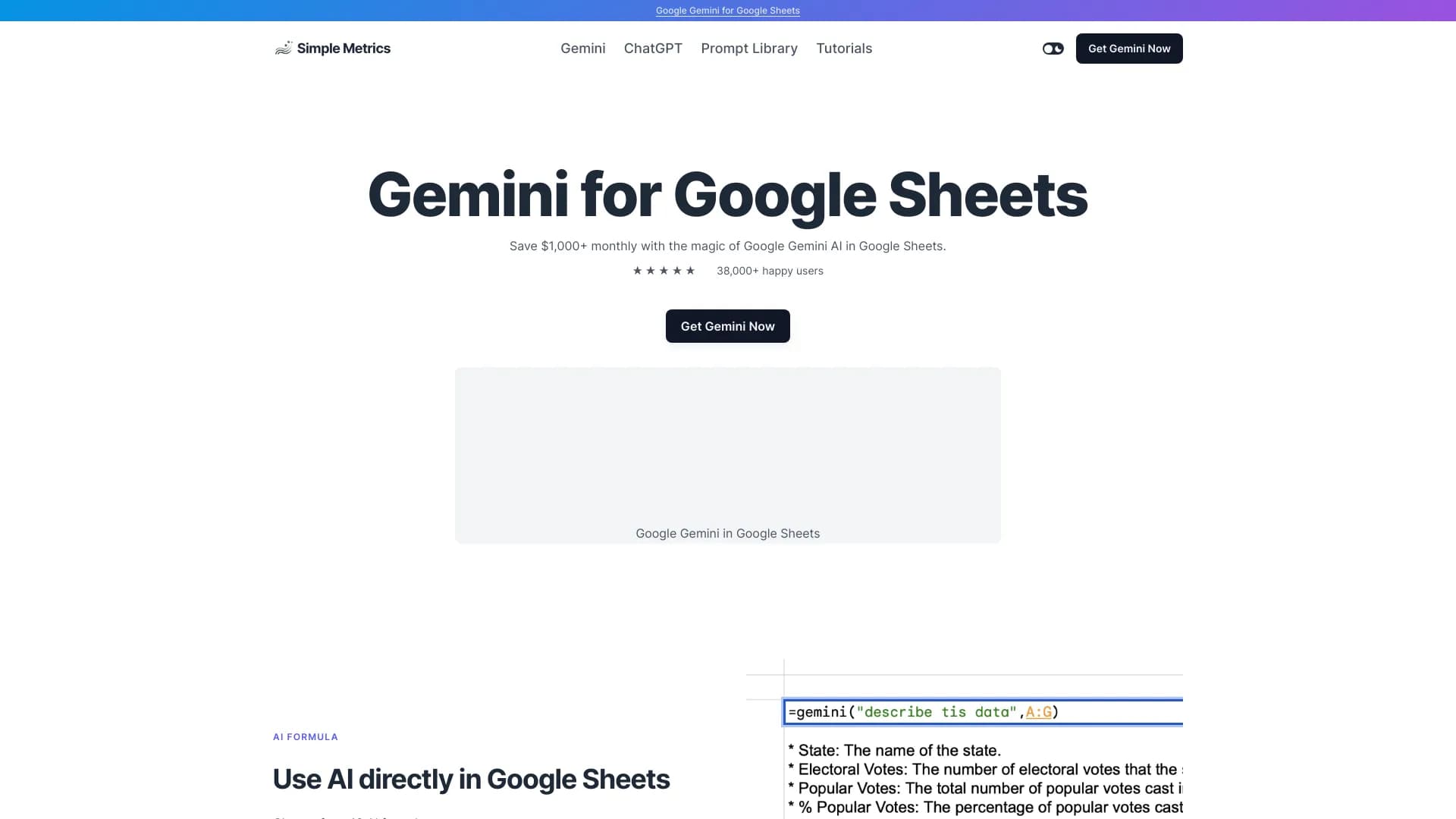 Gemini AI for Sheets thumbnail