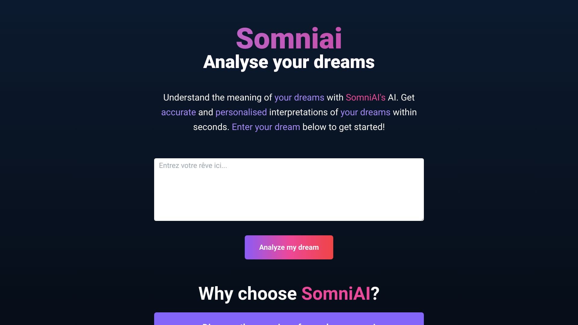 SomniAI : Dream analysis with AI Power thumbnail