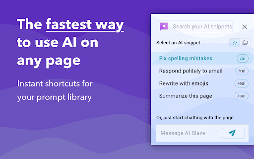 AI Blaze: Fast AI Writing with Dynamic Prompts thumbnail