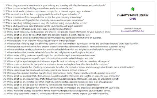 ChatGPT Prompt Library thumbnail