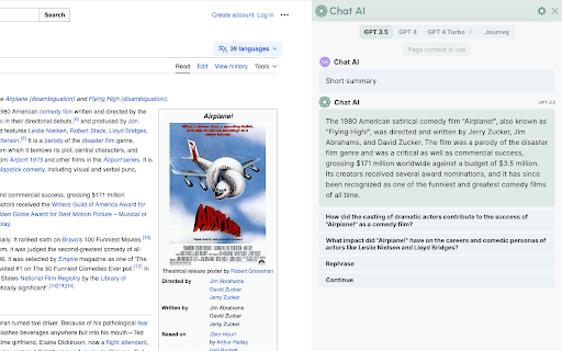 Chat AI - Chat GPT 4 Turbo on all sites thumbnail