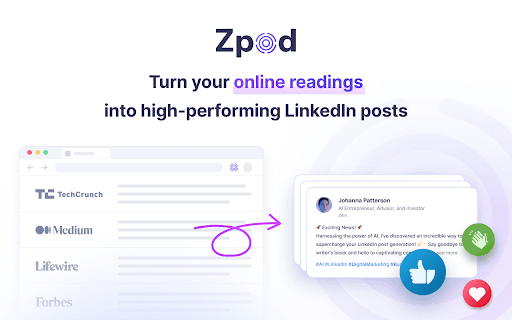 Zpod : Personalised Post Creator for LinkedIn thumbnail