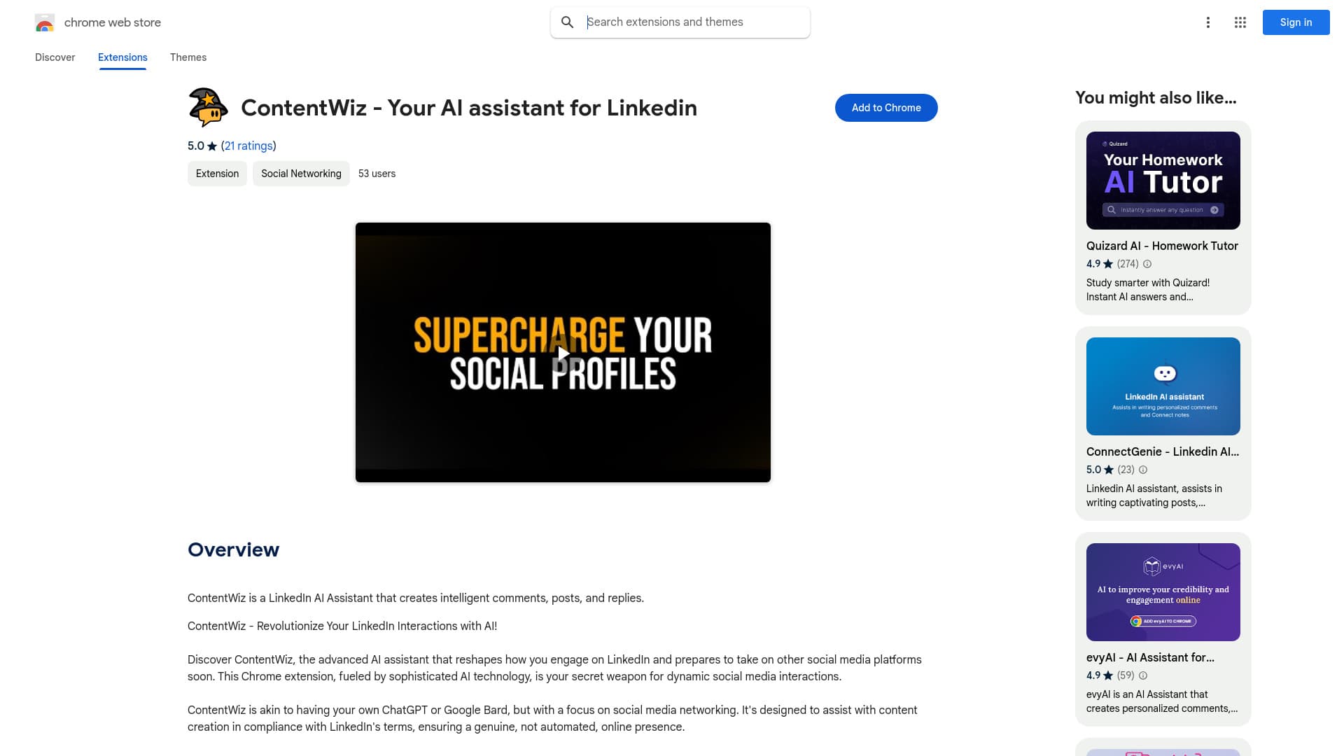 ContentWiz - Your AI assistant for Linkedin thumbnail