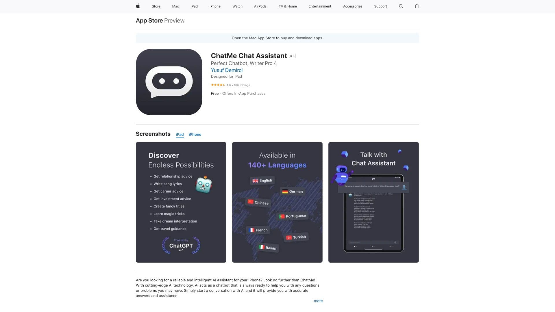 ChatMe: Intelligent AI Assistant thumbnail